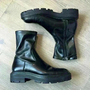 Zara Chunky Zipper Boots